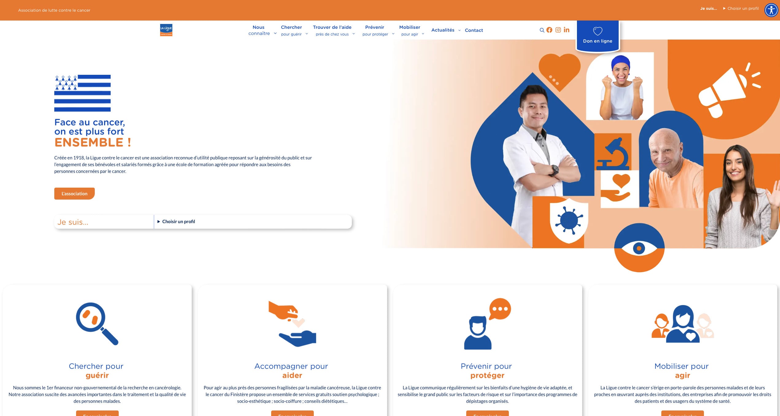 Création de site internet - Agence de communication et conception de site web en Bretagne - Ligue contre le cancer