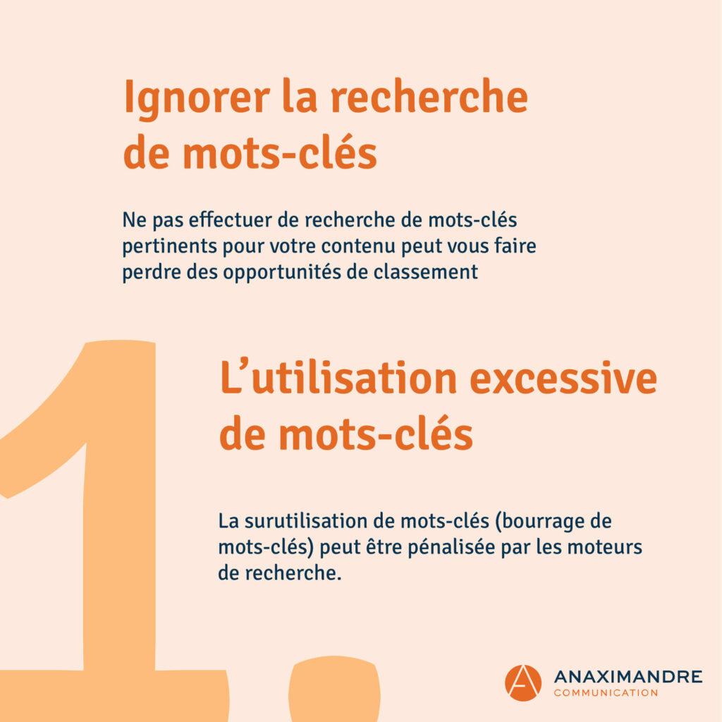 Les erreurs SEO a ne pas faire