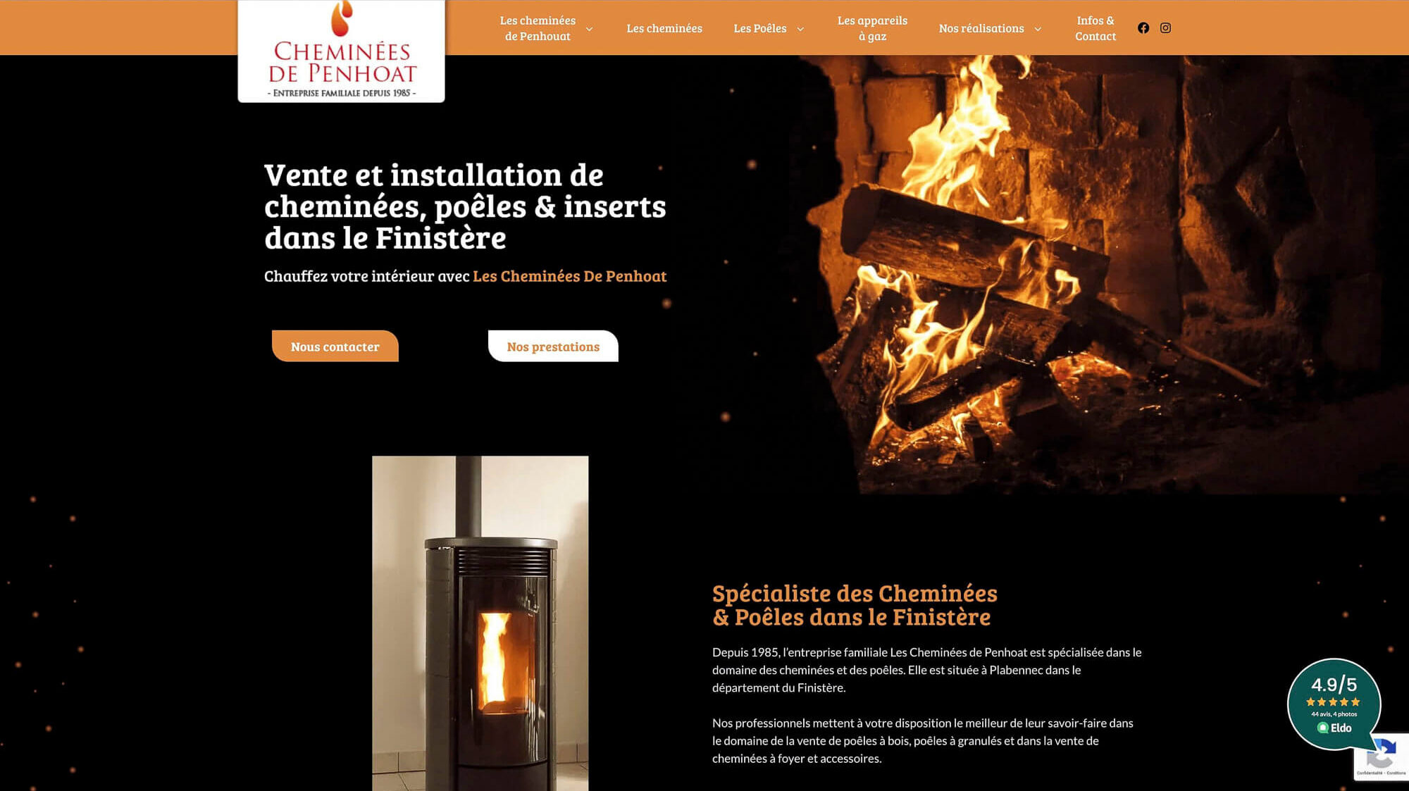 Cheminées de Penhoat - Création de site internet - Agence de communication et création de site web Landerneau - Anaximandre